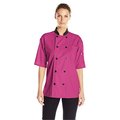 Charlotte Madison Uncommon Threads Womens Havana Chef Coat SS Mesh, Berry - Extra Large CH2032185